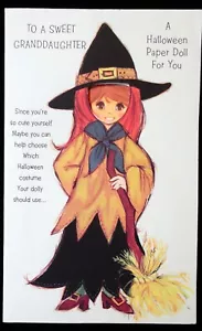 Paper Doll Greeting Card - To a Sweet Granddaught - A Halloween Doll 1971 - Picture 1 of 4