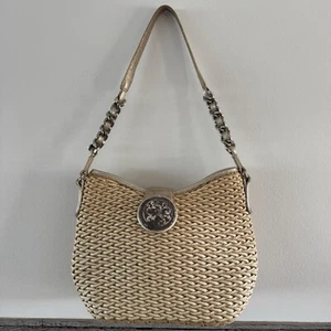 Schultertasche Brighton Jani Stroh und Lackleder mit Medaillonverschluss - Bild 1 von 14