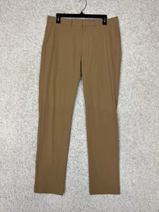 J Crew Thompson Flex Tech Pants Mens 32x34 Beige Tapered Business Office Stretch - Picture 1 of 13