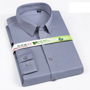 Mens Dress Shirts Formal Business Long Sleeves Bamboo Non Iron Casual Shirts Top - Picture 1 of 10