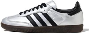 Size 7 - adidas Samba Silver Metallic Black Gum W - Picture 1 of 1