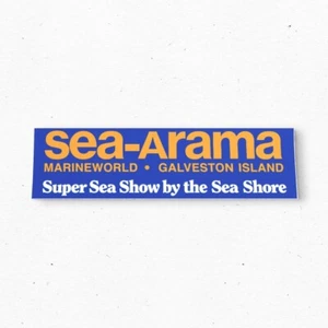 SEA-ARAMA Marineworld Bumper Sticker - Galveston TEXAS Vintage Style Decal 80s - Bild 1 von 4