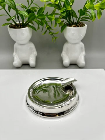 Art Deco 1922 Solid Silver Cigar Holder/Ash Tray London Corke & Apthorp 124g Cover