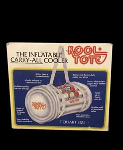 VINTAGE RARE!! KOOL TOTE Inflatable Carry-All Cooler 14 quarts, strap zipper - Picture 1 of 5