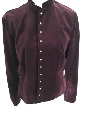 Blazer estilo militar de terciopelo morado talla 16  Foto 1 de 4