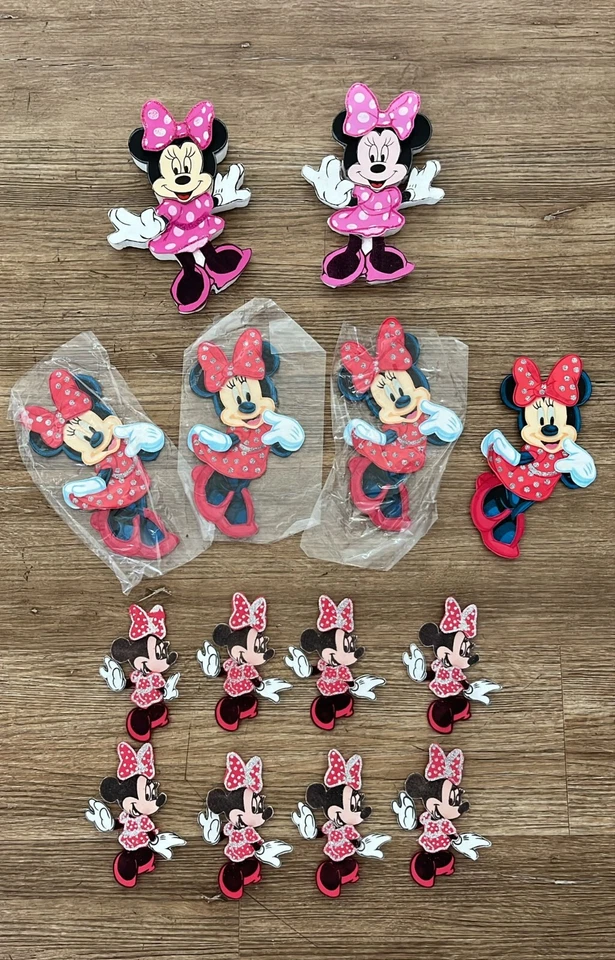 Лот товаров Minnie Mouse Happy день рождения вечеринки декор пены фигурка розовый красный Loc A - Изображение 1 из 1