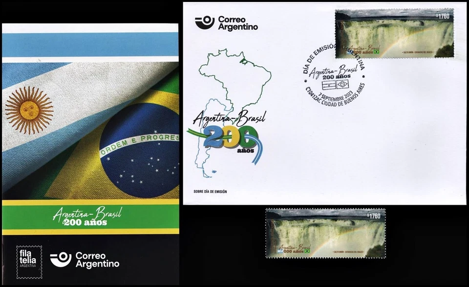 ARGENTINA-BRASIL-2023-200TH ANNIV. OF DIPLOMATIC RELATIONS-MNH & FDC- - Image 1 of 1