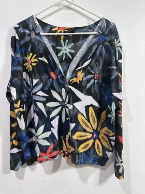 Cárdigan de mujer NALLY & MILLIE floral con botones delanteros manga larga suéter talla XL Foto 1 de 4