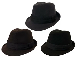 FEDORA TRILBY GANGSTER ABITO FANTASIA LANA FEDORA CAPPELLO A SECCHIO UOMO CAPPELLO DONNA - Foto 1 di 5