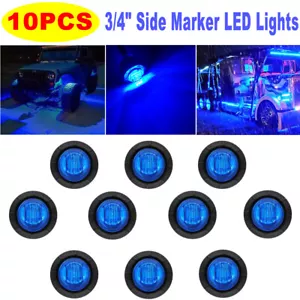 10Pcs 12V Blue LED 3/4" Round Side Marker Lights Bullet Trailer Clearance Light - Bild 1 von 8