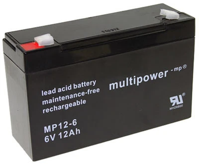 MULTIPOWER MP12-6 Baterías UPS Plomo Gel Plomo 6V 12Ah 12-6 NP12-6 | LC-R0612P1 | NP12-6T