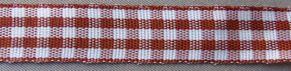 5 Yds. BROWN GINGHAM CHECK RIBBON   1/2" wide - Image 1 of 1