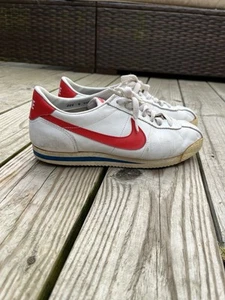 Vintage 1980s Nike Cortez Forest Gump Red White Size 9M 10.5W Still Wearable - Picture 1 of 10