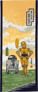Marushin Tenugui STAR WARS Cloud/Droid 100% Cotton Made in Japan 34 x 90cm - Picture 1 of 5
