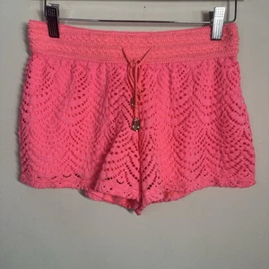 LILLY PULITZER Claudette Shorts Korallenriff | Xsmall XS rosa Häkelpullover gebraucht, in einwandfreiem Zustand - Bild 1 von 8