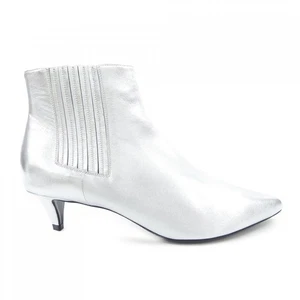 CELINE Boots Women's Size 40 Silver Leather - Picture 1 of 6