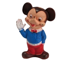 Vintage Combex Mickey Mouse Rubber Toy – Waving Figure – Made in England - 5" - Picture 1 of 7