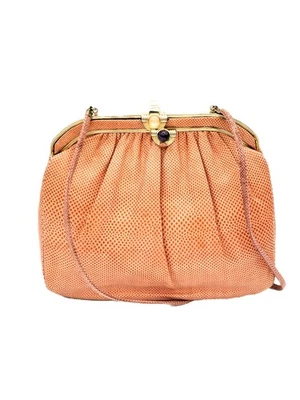 Bolsa de pele de cobra rosa vintage Judith Leiber - Imagem 1 de 4