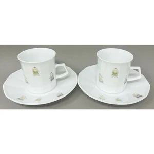 2 Arita-Yaki Sumo Wrestler Tea Cup & Saucers, Japanese Porcelain - Picture 1 of 10