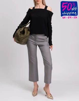 RRP€755 STELLA McCARTNEY Wool Cropped Trousers IT42 US6-8 UK10 M Houndstooth - Image 1 of 4