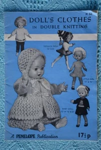 DOLLS Clothes Pattern Book Double Knitting #N56 -10" 12" 14" 16" 20" DOLLS 8 PLY - Picture 1 of 1