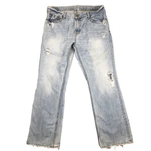 Jeans uomo American Eagle 36*x32 stivaletto basso taglio lavaggio medio denim invecchiato - Foto 1 di 11