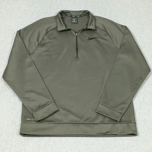 Nike Dri-Fit Chaqueta Térmica Polar Para Hombres Grande 1/4 Cremallera Sudadera Swoosh Verde - Imagen 1 de 8