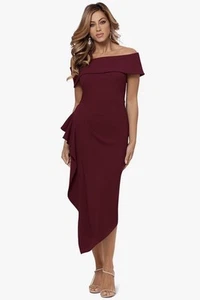 Neu Betsy and Adam CARINA LANGES SCHULTERFREIES RÜSCHENKLEID 8P - Bild 1 von 7