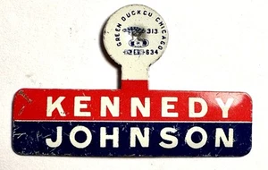 Vintage Kennedy Johnson unbenutzt Pin Rückseite unbenutzt Green Duck Co #634 - Bild 1 von 2