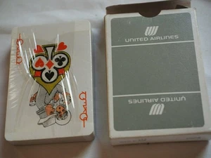 Vintage United Airlines Spielkarten weiß auf grau VERSIEGELT Schrumpffolie - Bild 1 von 2