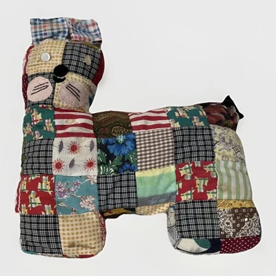 Vintage Handmade Crazy Quilt Cat Plush - Image 1 of 4