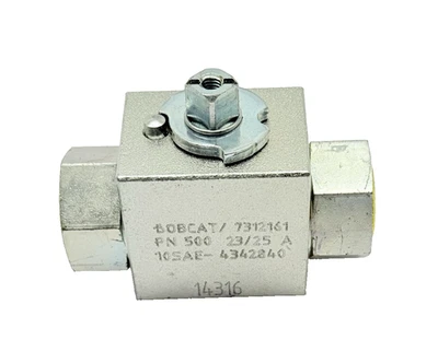 7312161 Desviador de válvula de bola Bobcat PN 500, 23/25, 10SAE-4342840 Foto 1 de 4