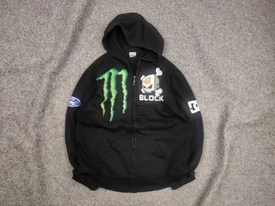 Sudadera con Capucha Cremallera Completa Ken Block DC x Monster Energy Rally Car De Colección Rara - Imagen 1 de 4
