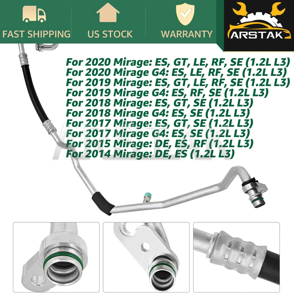 Manguera de succión de refrigerante compresor de aire acondicionado para Mitsubishi Mirage 2014-2020 7815A889 Foto 1 de 4