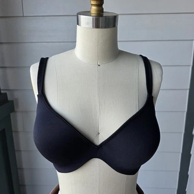 Barely There 黑色钢圈 T 恤文胸尺寸 36C 轻薄衬里日常舒适 — 第 1/4 张图片