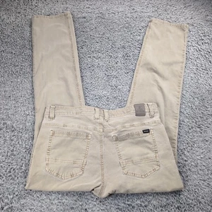 Prana Pants Men 34x32 Beige Straight Outdoor Chore Corduroy Hiking Distressed - Foto 1 di 9