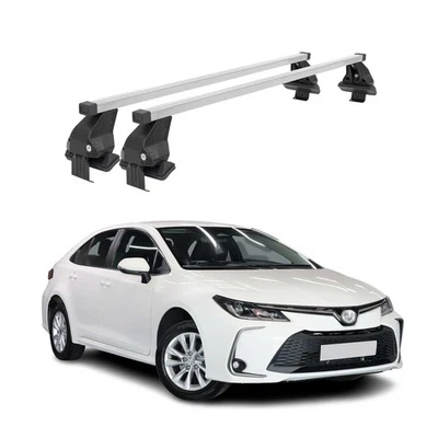 Barras transversales de techo lisas para Toyota Corolla 2017-2019 FL gris 2x Foto 1 de 4