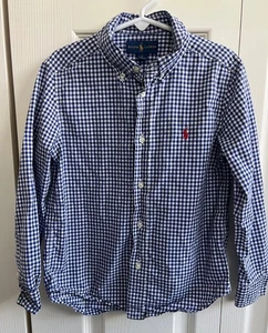 Camisa Polo Ralph Lauren Niños Abotonada Azul Blanco Guinga Talla 6 - Imagen 1 de 6