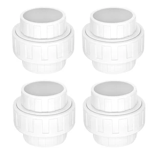 4 Pack 1-1/2" PVC Union Coupling Pipe Fitting (Socket x Socket), 1-1/2 inch P... - Picture 1 of 6
