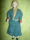 Antique German Bisque, 5" Tall, Female Dollhouse Doll, Factory Original Clothing