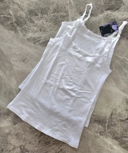 Chalecos M&S Soft Touch ~ MANTENTE NUEVO ~ Rico en algodón ~ Paquete de 2 ~ Talla 8 - Imagen 1 de 6