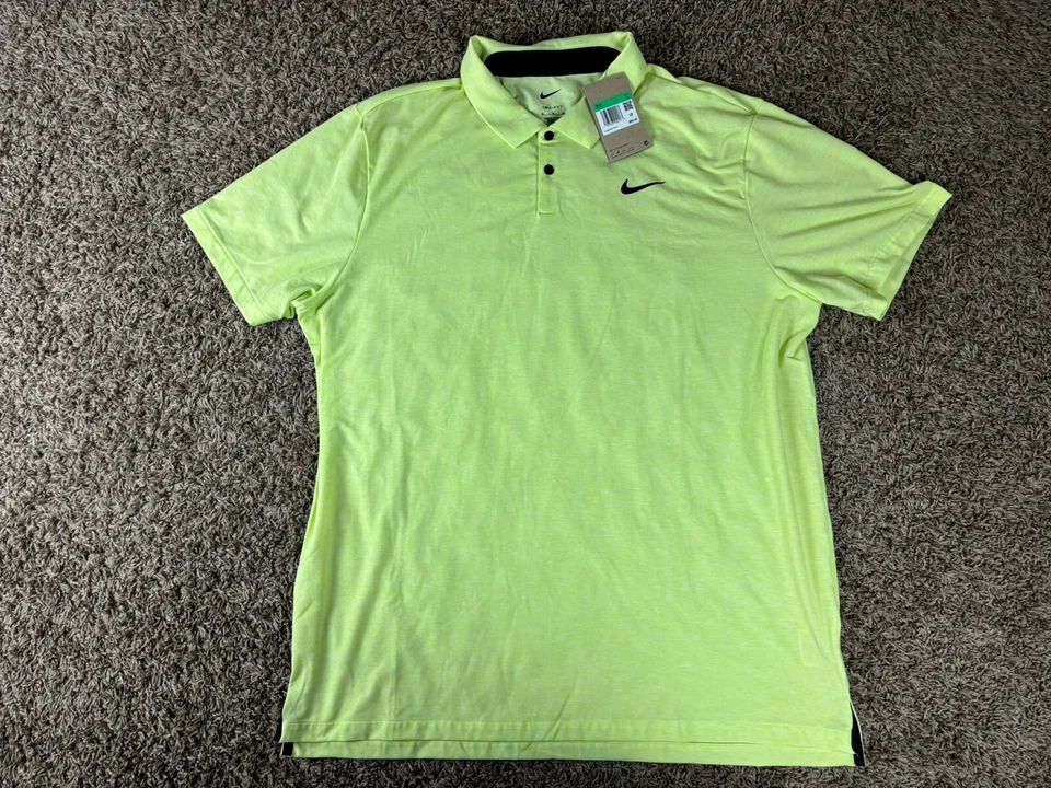 Nike Dri-FIT Tour Men's XL Golf Polo DV3123-736 Lemon Twist Yellow Black New - Image 1 of 4