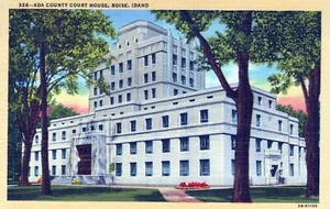 Postal de lino de la corte del condado de Boise Idaho Ada - Imagen 1 de 2