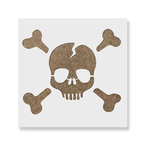 Stencil teschio e ossa incrociate - Stencil Mylar durevoli e riutilizzabili - Foto 1 di 5