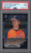 2005 JUSTIN VERLANDER BOWMAN CHROME RC PSA 9 #129 ASTROS STUD! MVP CY YOUNG HOF