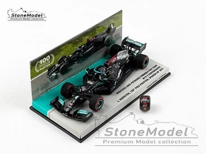 Mercedes F1 W12 44 Lewis Hamilton Spain 2021 100th Pole & Winner 1:43 MINICHAMPS - Picture 1 of 8