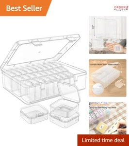 Bead Organizer Box Clear 31 Compartment Storage Case DIY Craft Jewelry Supplies - Picture 1 of 11
