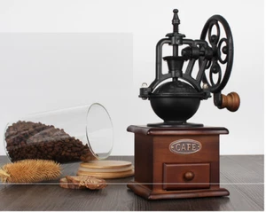 Samll MIni Vintage Mühle Hand Kaffeebohne Kaffee Holz/Eisen Kaffeemaschine - Bild 1 von 10