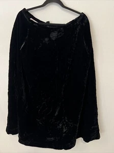 Vintage Talbots Black Velvet Maxi Skirt Size 14 USA Made Goth Witchy Fairy Goth - Picture 1 of 10