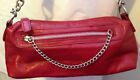 Small Red Faux Leather Chain Detail Under Arm Evening Shoulder Party Handbag